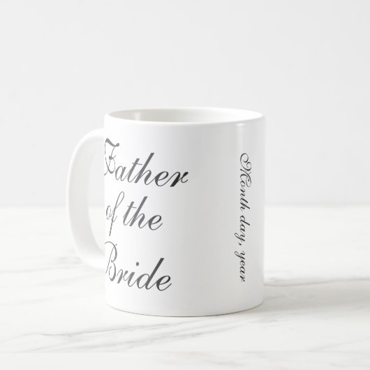 Vader van de bruid Save The Date Custom Mok (Voorkant links)