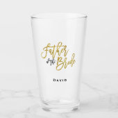 Vader van de bruid script typografie / naam / goud glas (Voorkant)