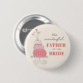 VADER VAN DE BRUID Sweet Pink Wedding Cake Button (Voorkant /achterkant)