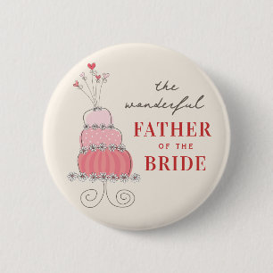 VADER VAN DE BRUID Sweet Pink Wedding Cake Button