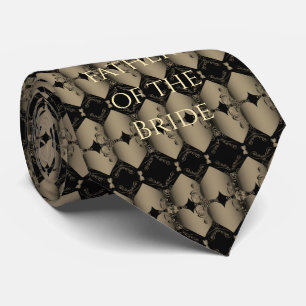 Vader van de bruidbruine gouden ridband stropdas