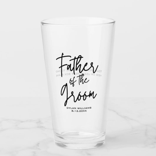 Vader van de bruidegom aangepaste bruiloft glas (Voorkant)