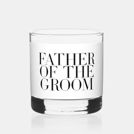 Vader van de Bruidegom Modern Minimaal Whisky Glas (Voorkant)