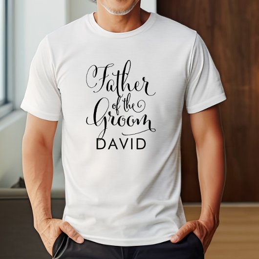 Vader van de bruidegom Zwart Gepersonaliseerde bru T-shirt
