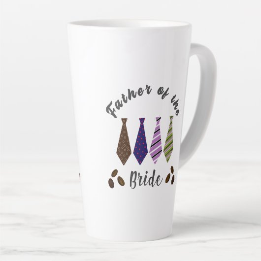 Vader van de bruidkleurige stropdas koffie-mok latte mok (Rechterhoek)