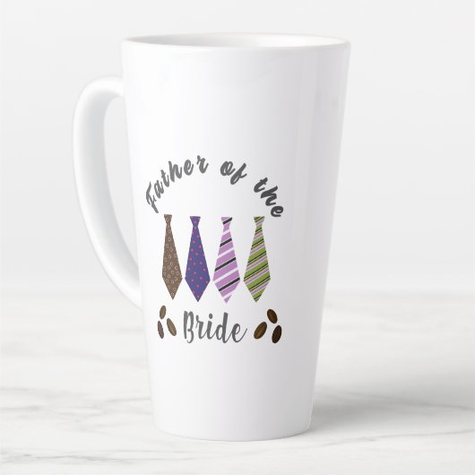 Vader van de bruidkleurige stropdas koffie-mok latte mok (Linkerhoek)