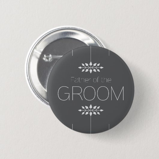 Vader van de Groom-Button Ronde Button 5,7 Cm (Voorkant /achterkant)