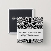 Vader van de Groom-Button Vierkante Button 5,1 Cm (Voorkant /achterkant)