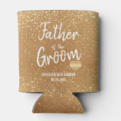 Vader van de Groom in Gold Glitter Blikjeskoeler (Achterkant)