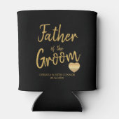 Vader van de Groom in Gold Script Blikjeskoeler (Achterkant)