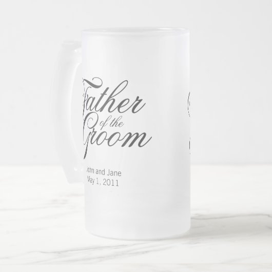 Vader van de Groom-Mok Matglas Bierpul (Voorkant links)