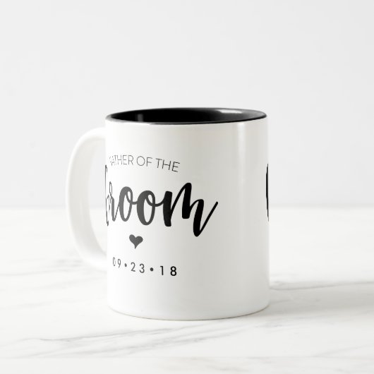 Vader van de Groom Mok pas uw Datum aan (Voorkant links)