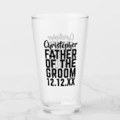 Vader van de Groom Name Wedding Glass Tumbler (Voorkant)