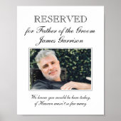 Vader van de Groom Photo Memorial Wedding Poster (Voorkant)