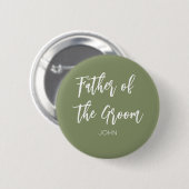Vader van de Groom Sage Green White Button (Voorkant /achterkant)