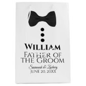 Vader van de Groom Wedding Gift Bag met zwart Stro Medium Cadeauzakje (Voorkant)