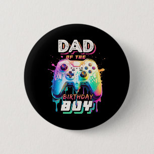 Vader van de jarige jongen Matching videospel Verj Ronde Button 5,7 Cm