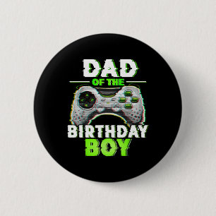 Vader van de jarige jongen videogamer bijpassende ronde button 5,7 cm