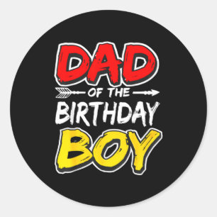Vader van de jarige matching familiefeest  ronde sticker