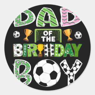 Vader van de jarige voetbalspeler Speldag Ronde Sticker