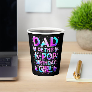 Vader van de K-Pop Verjaardag Koreaanse Muziek Papieren Bekers