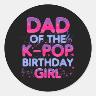 Vader van de K Pop-verjaardagsmeisje Koreaanse muz Ronde Sticker