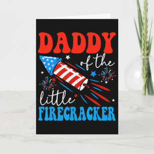 Vader van de kleine vuurwerk 4 juli verjaardag kaart