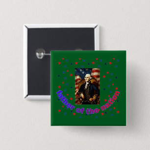 Vader van de natie bosgroen vierkante button 5,1 cm