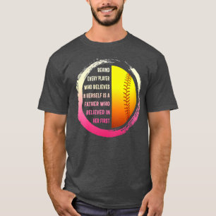 Vader van de softbalspeler Daughter Vader wordt ve T-shirt