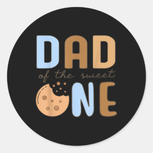 Vader van de Sweet One koekjes en melk 1e verjaard Ronde Sticker