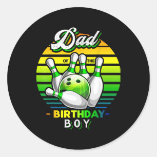 Vader van de verjaardag jongen bijpassende familie ronde sticker