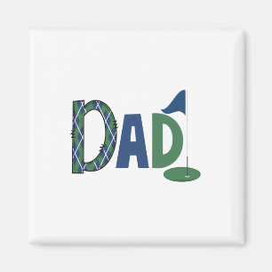 Vader van de verjaardag jongen gat in een golf fam magneet