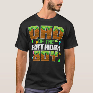 Vader Van De Verjaardag Jongen Video Gamer Pixel T-shirt