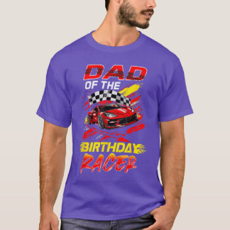 Vader van de verjaardag Racer Race Party Familie M T-shirt