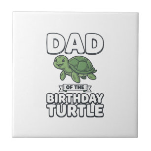 Vader van de verjaardag schildpad Funny Turtle Vad Tegeltje