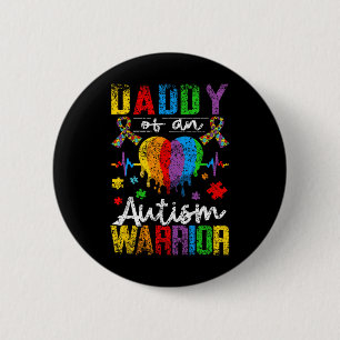 Vader van een autisme krijger steun autisten autis ronde button 5,7 cm