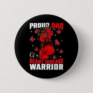 Vader van een hartkrijger Heart Disease Awareness Ronde Button 5,7 Cm