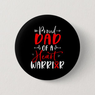 Vader van een hartkrijger vader hartaandoening ronde button 5,7 cm