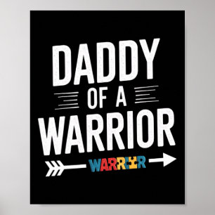Vader van een krijger familie papa wereld autisme  poster