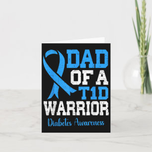 Vader Van Een T1d Krijger Diabetes Bewustzijn Blau Kaart
