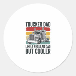 Vader van een Vrachtwagenchauffeur Als een Gewone Ronde Sticker