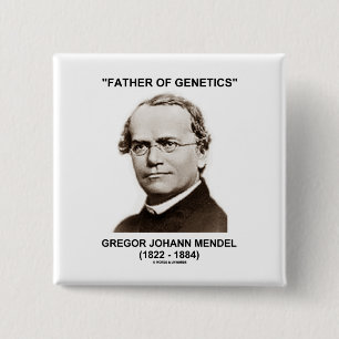 Vader van Genetics Gregor Johann Mendel Vierkante Button 5,1 Cm