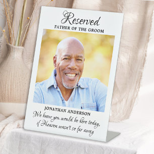 Vader van Groom Photo Heaven Memorial Wedding Reclamebord Met Voetstuk