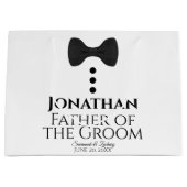 Vader van Groom Wedding Gift Bag Black Stropdas Gr Groot Cadeauzakje (Voorkant)