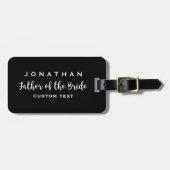 Vader van het Bride Custom Wedding Modern Monogram Bagagelabel (Voorkant horizontaal)