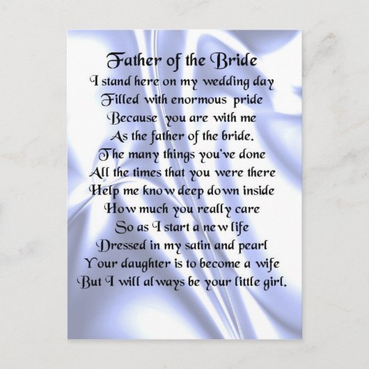 Vader van het Bride-gedicht - Blauwe zijde Briefkaart (Voorkant)