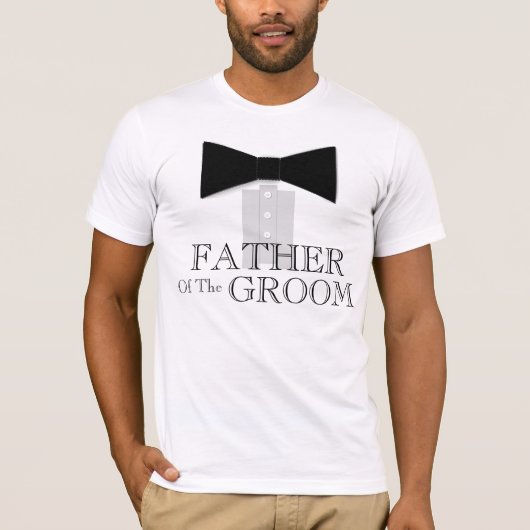 Vader van het Groom Bow Stropdas T-shirt (Voorkant)
