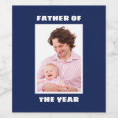 Vader van het Jaar Aangepaste Foto Papa Wijn Etiket (Enkel label)