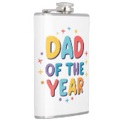 Vader van het jaar - Grappig Vaderdag cadeau Heupfles (Rechts)