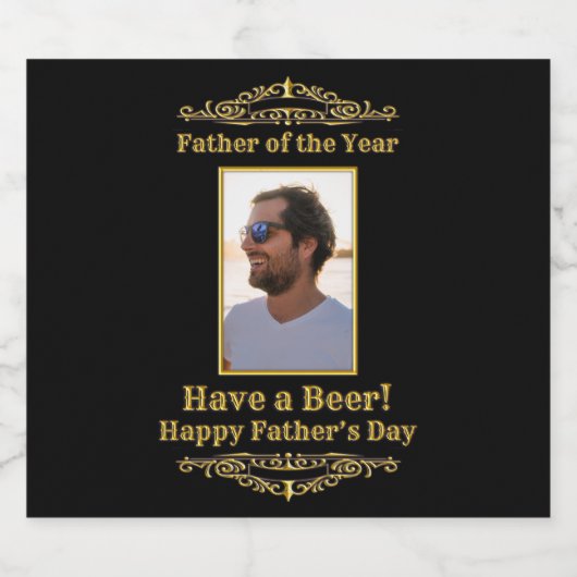 Vader van het Jaar Heb een Bier Fotosjabloon Bier Etiket (Enkel label)